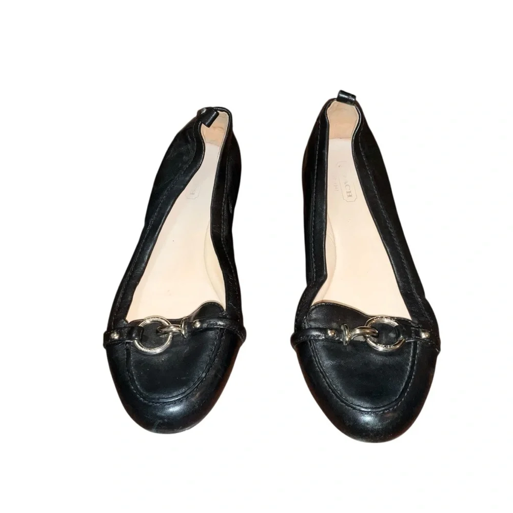 Coach Black Leather Horsebit Loafer Flats Women’s 7.5